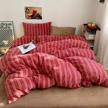 Покрывало в полоску, теплое постельное белье, покрывало на зиму, мягкое одеяло, покрывало для дома, покрывало, покрывало, funda nordica (Нет наволочки) Single 150x200cm 1pc