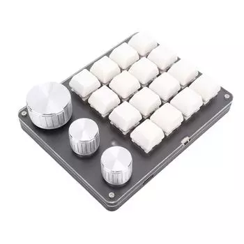 Пользовательская макро-клавиатура, программируемая, 16 клавиш, проводная, маленькая механическая игровая клавиатура для копирования белый