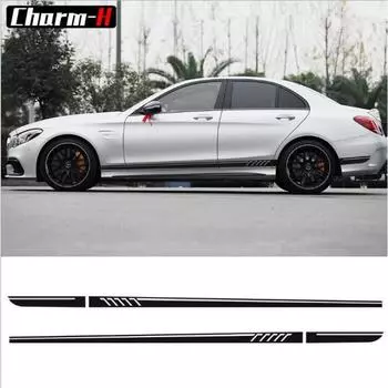 Пользовательские боковые юбки Mercedes-Benz Stripes: Наклейки на кузов для скрытия царапин
