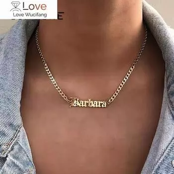 Пользовательские готические старинные английские таблички ожерелье для женщин из нержавеющей стали цепи чокер ожерелья для мужчин бохо красивые ювелирные изделия подарок