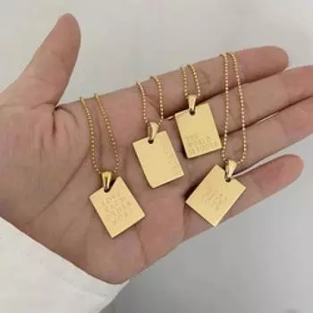 Пользовательские ювелирные изделия из нержавеющей стали 18K 14K, персонализированные подвесные бирки, простое ожерелье OEM/ODM 20inches