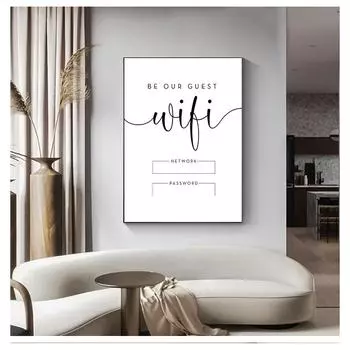 Пользовательский плакат сети WiFi, отель, кафе, ресторан, Wi-Fi, настенное художественное украшение, картина на холсте, знак пароля Wi-Fi, художественные принты 21cm30cm NoFrame
