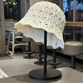 Полая дышащая панама, женская летняя модная универсальная солнцезащитная шляпа с волнистыми полями M56-58cm