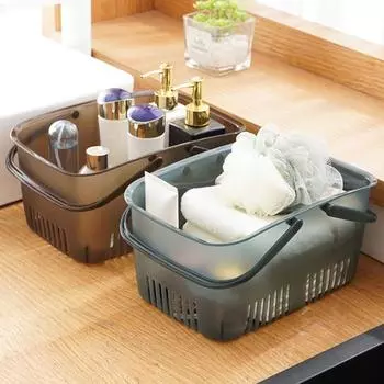 Полая корзина для душа с ручками из полипропилена, несколько дренажных отверстий, корзина для душа, офисные принадлежности