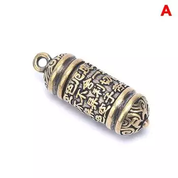 Полая латунь Будда Сутра Цилиндр Кулон Брелок Ожерелье Ювелирные Изделия Коробка Для Таблеток A