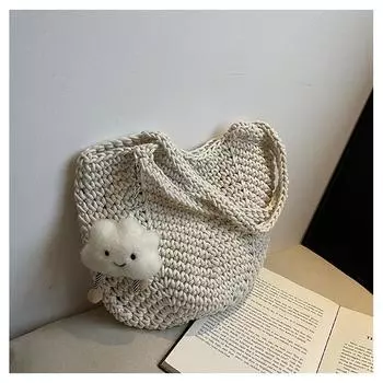 Полая плетеная сумка 2024 года, новая модная универсальная сумка через плечо под мышкой, большая вместительная сумка-ведро