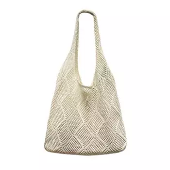 Полая плетеная вязаная сумка ручной работы большой вместимости, сумка-шоппер, девчачий рюкзак, вязаная крючком пляжная сумка для лета Style 2