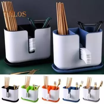 Полая полка для ложек и вилок, многоразовая полезная сливная клетка для палочек для еды, кухонная столешница, органайзер, товары для дома серый