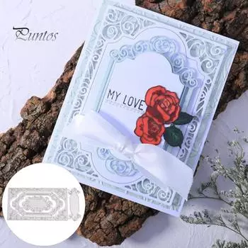 Полая рамка для резки штампов DIY записки бумажные карты изготовление ремесла трафарет декор серебряный