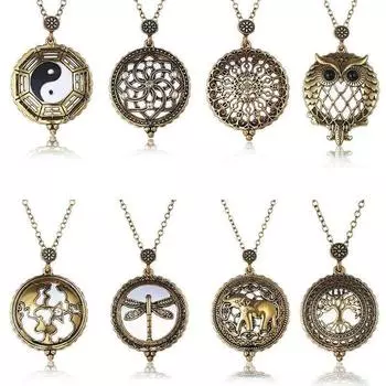 Полая ретро винтажная цепочка увеличительное стекло новое ожерелье кулон подарок бабушке дедушке 1