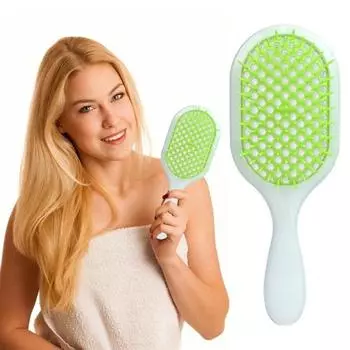 Полая щетка для волос в виде сот с мягкой щетиной, массаж головы, эргономичная ручка, для женщин и девочек, влажная, сухая, длинная, вьющаяся, пушистая, распутывающая расческа для укладки волос фиолетовый