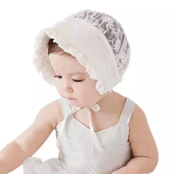 Полая шляпа с кружевом и цветком для маленьких девочек и мальчиков, мягкая шляпа от солнца с капюшоном, шляпы