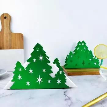 Полая вешалка для салфеток, нержавеющая, с гладкими краями, в форме рождественской елки, папиросная бумага, держатель для хранения полотенец, декор стола золотистый