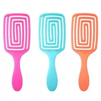 Полая женская щетка для волос, массажная расческа для волос, парикмахерская расческа для укладки волос зелёный