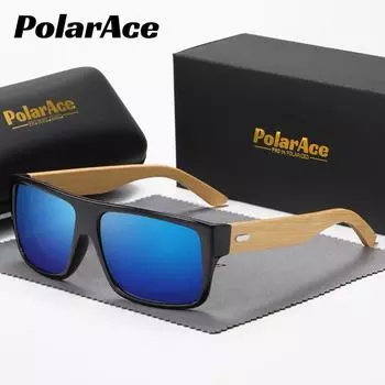 PolarAce унисекс солнцезащитные очки для ног из бамбука и дерева, винтажные очки для ног из дерева и бамбука, солнцезащитные очки для путешествий на открытом воздухе, UV400 чёрный
