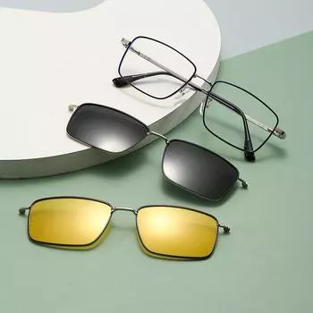 Polarized Magnetic Sleeve Glasses, Men S And Women S Han Chao Three-In-One Patch Sunglasses, Ultra-Light Driving Can Be Equipped With Myopia Glasses