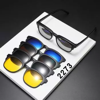 Polarized Sunglasses Cover, Men S And Women S Sunglasses, Semi-Metal Frame Magnetic Driving Glasses 2273 PC material rack