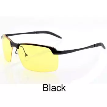 Polarized Vision Night Glasses Men Driving Anti Glare Pilot Aviator Sunglasses Black