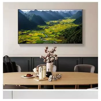 Поле Терраса Пейзаж Плакат Природа Картина Маслом Стены Искусства Холст Картины Современная Гостиная Украшения Дома Картина Куадрос 21X30cm No Frame