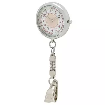 [Полевые работы] карманные часы женские с клипсой для памяти пульса с люминесцентным розовым MKK2304-2