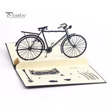 Полезная экологически чистая привлекательная выпускная открытка Ретро велосипедная поздравительная открытка Школьные принадлежности черный белый
