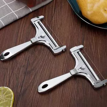 Полезная антипригарная многофункциональная толстая сверхмощная ножовка для сыра с регулируемой толщиной, кухонные аксессуары, скребок для сыра серебряный