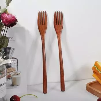 Полезная антипригарная нержавеющая кухонная утварь, удобная для захвата вилка для фруктов для ресторанов, вилка для печенья эбеновый