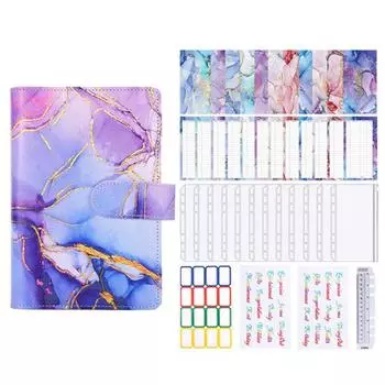 Полезная бухгалтерская книга, многофункциональный блокнот из искусственной кожи формата А6 с переплетом для планирования денег и бюджета розовый