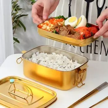 Полезная герметичная свежая двухслойная коробка для еды 5 цветов для домашнего контейнера для закусок