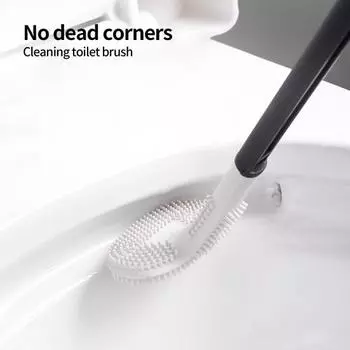 Полезная гибкая нескользящая щетка для чистки унитаза, аксессуары для ванной комнаты с глубиной на 360 градусов