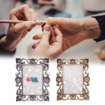 Полезная хорошая прочность тонкая работа палитра для дизайна ногтей многоцелевой винтажный стенд для демонстрации материалов Round античная золотой