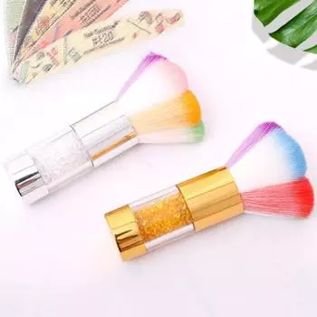 Полезная кисточка для чистки ногтей, многофункциональная основа, румяна, макияж L золотистый