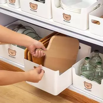 Полезная конструкция ручки Компактная многоразовая настольная корзина для хранения косметики Ежедневная корзина для хранения L