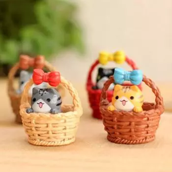 Полезная маленькая статуя кошки, материал «сделай сам», корзина для кошек, нежная разноцветный