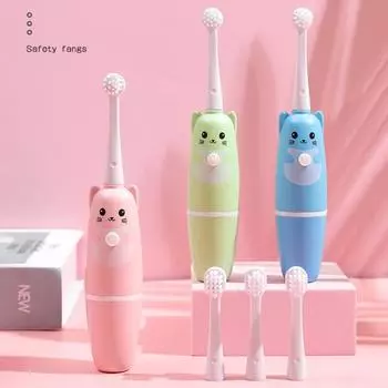 Полезная Милая Компактная Зубная Щетка Для Детей Звуковая Электрическая Зубная Щетка Для Ванной Комнаты синий