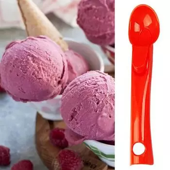 Полезная многофункциональная безопасная эргономичная ложка для фруктов с подвесным отверстием, кухонные принадлежности, экскаватор для мороженого оранжевый
