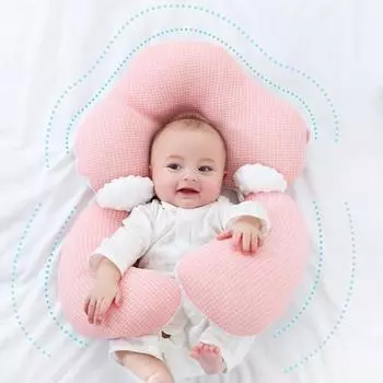 Полезная многофункциональная подушка с мультяшным узором, предотвращающая плоскую голову ребенка, принадлежности для новорожденных Rabbit синий