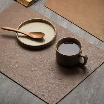 Полезная настольная подставка для столовых приборов, термостойкая широко используемая посуда из искусственной кожи, изолированная подставка для столовых приборов, подставка для чашек, кухонные аксессуары темный кофе
