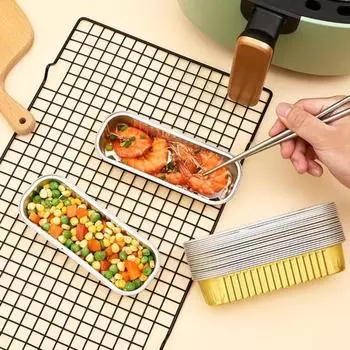 Полезная, не липкая, легкая духовка-гриль, специальная коробка из оловянной фольги, противень для жарки еды для вечеринки, жестяная форма для выпечки 10 pcs