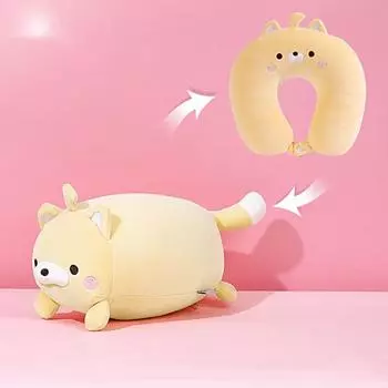 Полезная подушка для сна с изображением животных из мультфильма, приятная на ощупь, для сна в самолете D