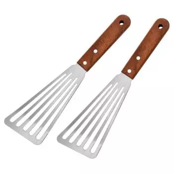 Полезная полирующая поверхность. Гладкие края. Легко чистится. Лопатка из нержавеющей стали для приготовления стейка. Использование в ресторане. Пекарня. Лопата с прорезями. коричневый