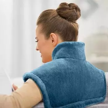 Полезная пряжка застежка машинная стирка подогреваемая шейная повязка электрическая грелка для офиса EU Plug бежевый