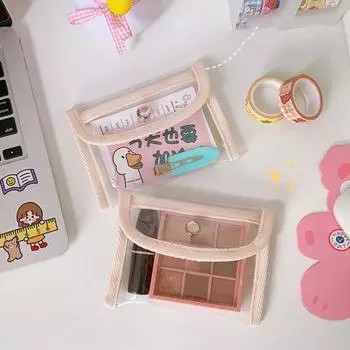 Полезная ПВХ Высококачественная маленькая сумка для хранения карточек, органайзер для макияжа, сумка для хранения помады чистый