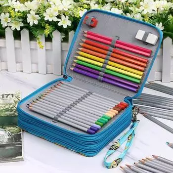 Полезная сумка для хранения ручек Классифицированный прочный несущий держатель для карандашей мятный зеленый