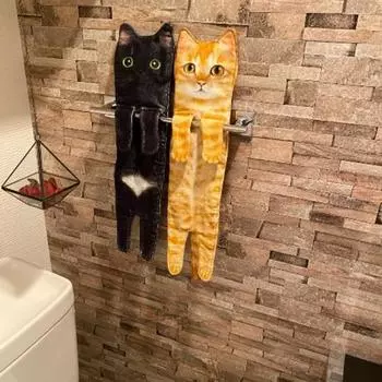 Полезная удобная невыцветающая салфетка для лица в форме котенка, впитывающая ткань, мочалка для рук для туалета A