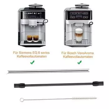 Полезная устойчивость к давлению. Чистая пищевая кофемашина. Молочная трубка из нержавеющей стали и чистящая щетка. Набор инструментов. Кофемашина. Молочный шланг. темно-серого