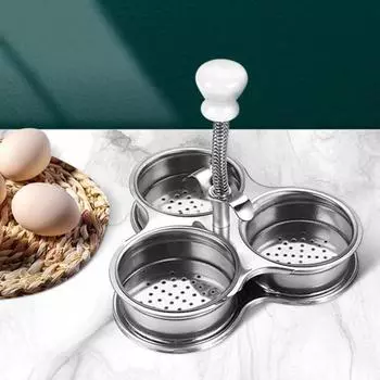 Полезная высокая термостойкость, экономия труда, мелкие отверстия, 3 сетки, яйцеварка-пашот, пароварка, кухонные принадлежности, пароварка для яиц серебряный