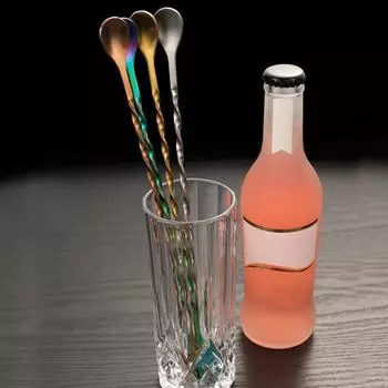 Полезно с вилкой, удобная ручка, 3 цвета, мешалка для мороженого, сока, коктейля, вечеринка, коктейльная ложка L