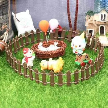 Полезное широкое применение, очаровательная минималистичная миниатюрная модель забора, украшение для фигурок кукольного домика 1/12 розовый