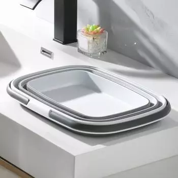 Полезное складное прочное складное ведро. Практичная большая корзина для хранения на открытом воздухе.